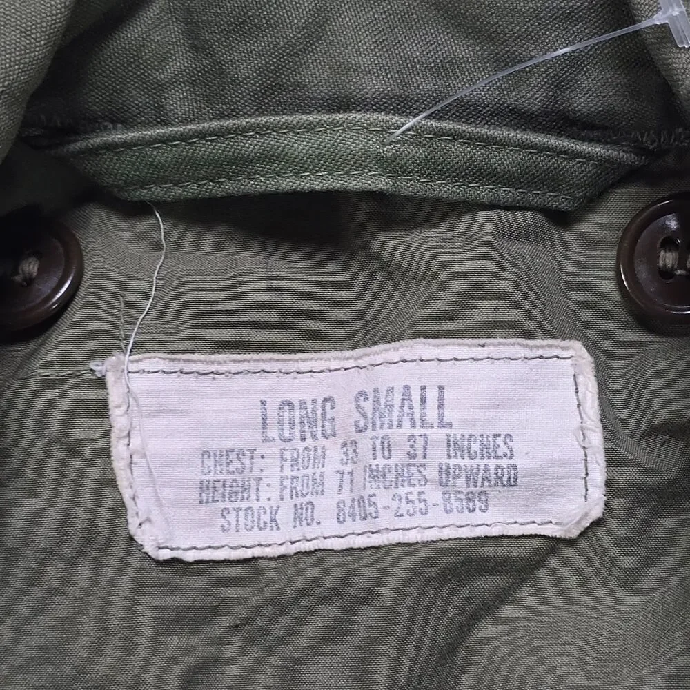 VTG 1957 US Army M51 Field Jacket Small Long 6th Army Patched M-1951 OG-107 Coat